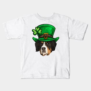 St Patricks Day Bernese Mountain Dog Kids T-Shirt